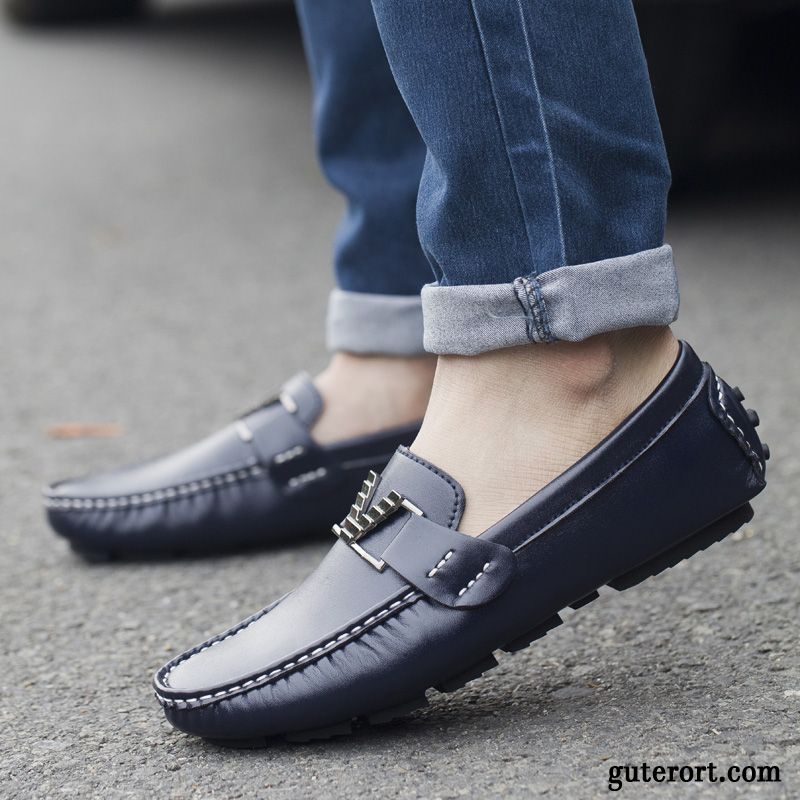 Stylische Herrenschuhe, Halbschuhe Leder Herren Gestreift