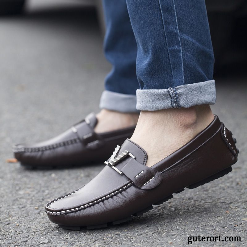 Stylische Herrenschuhe, Halbschuhe Leder Herren Gestreift