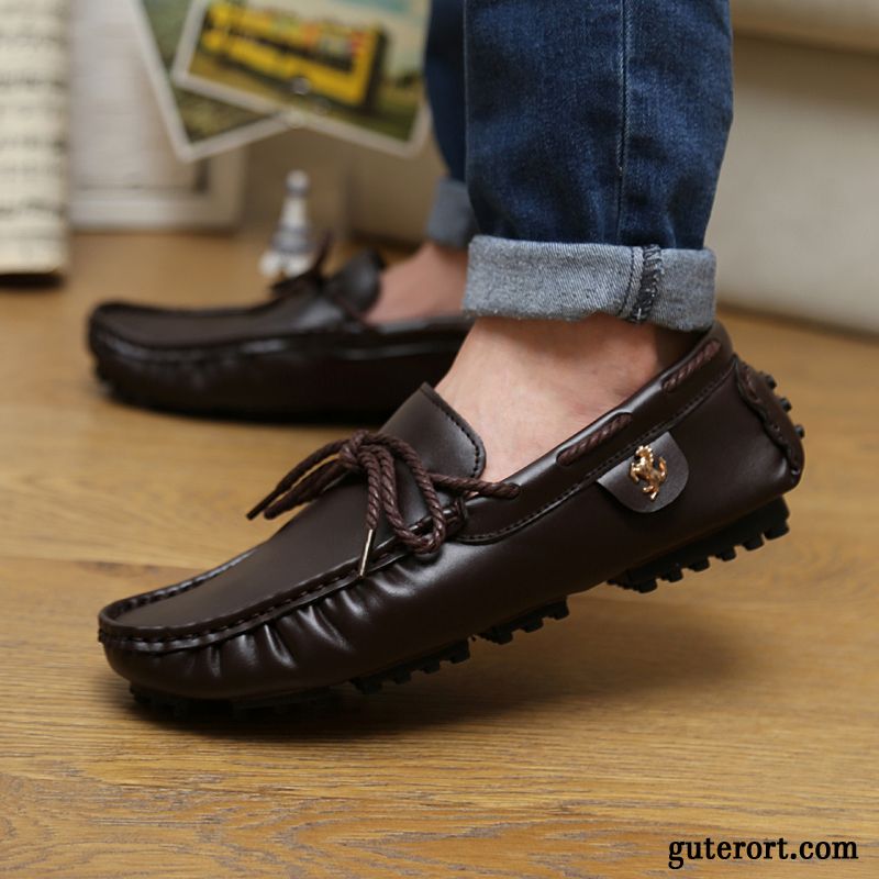 Stylische Herrenschuhe, Halbschuhe Leder Herren Gestreift