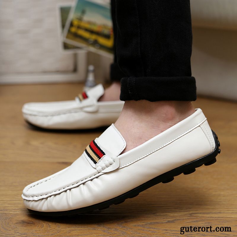 Stylische Herrenschuhe, Halbschuhe Leder Herren Gestreift