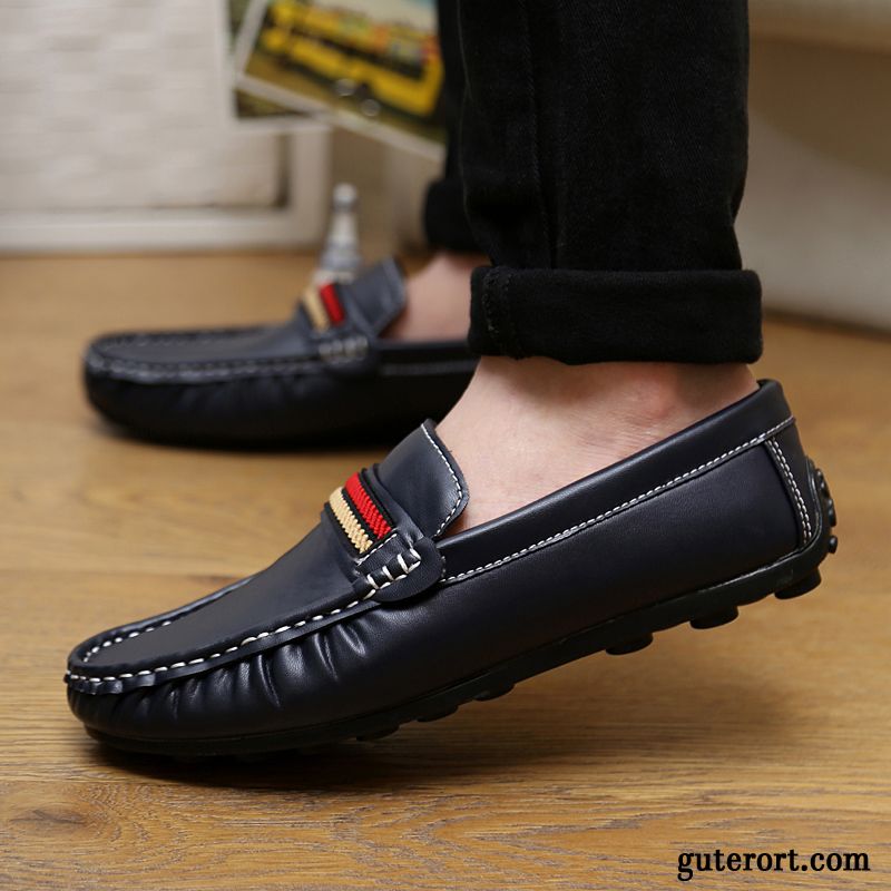 Stylische Herrenschuhe, Halbschuhe Leder Herren Gestreift