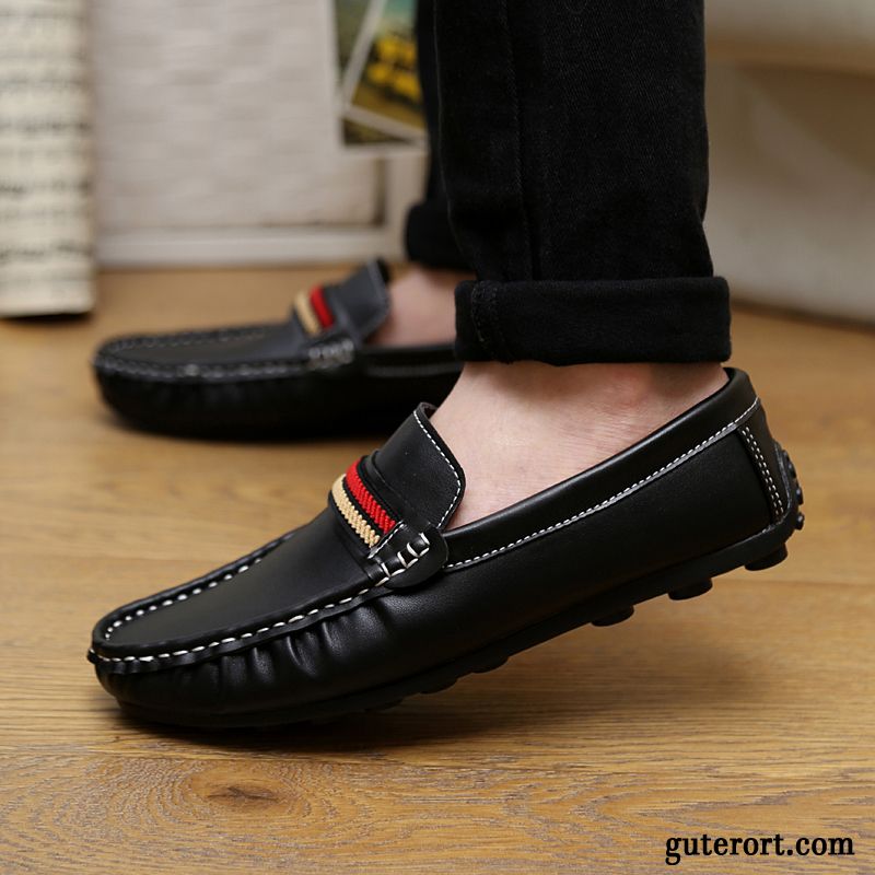 Stylische Herrenschuhe, Halbschuhe Leder Herren Gestreift