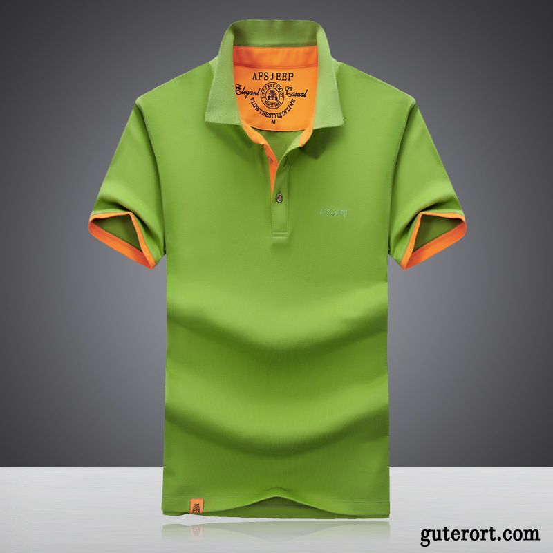 T Shirt Print Herren Billig, Shirt Stehkragen Herren T-shirts Orange