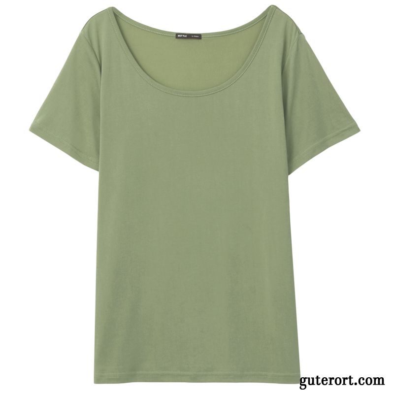 T-shirts Damen Großem Kragen Lose Sommer Neu Khaki Weiß