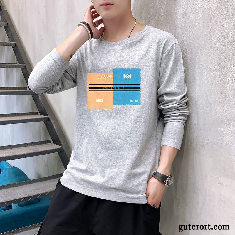 T-shirts Herren Freizeit Herbst Europa Trend Mantel Neu Weiß