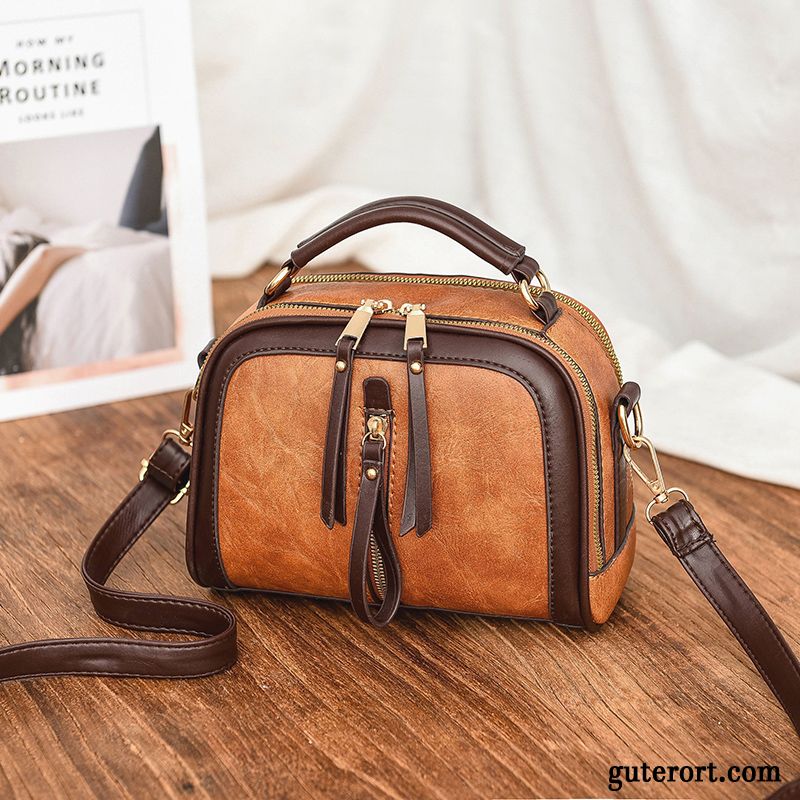 Umhängetaschen Damen Freizeit Mode Handtasche All Match Mini Retro Gelb