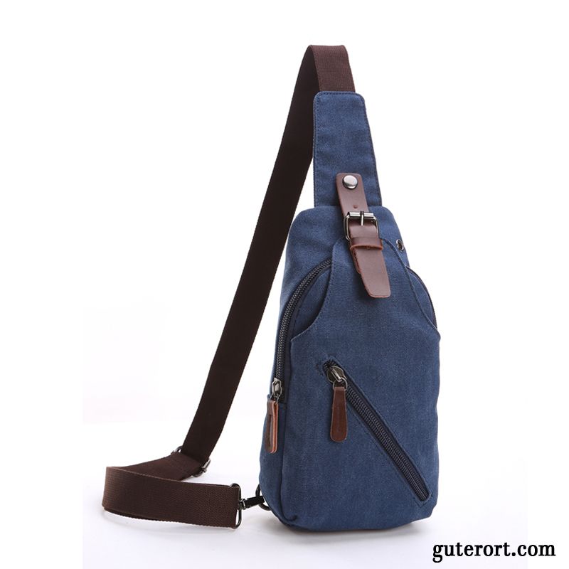 Umhängetaschen Herren Freizeit Leinwand Brusttasche Rucksack Student Trend Grau