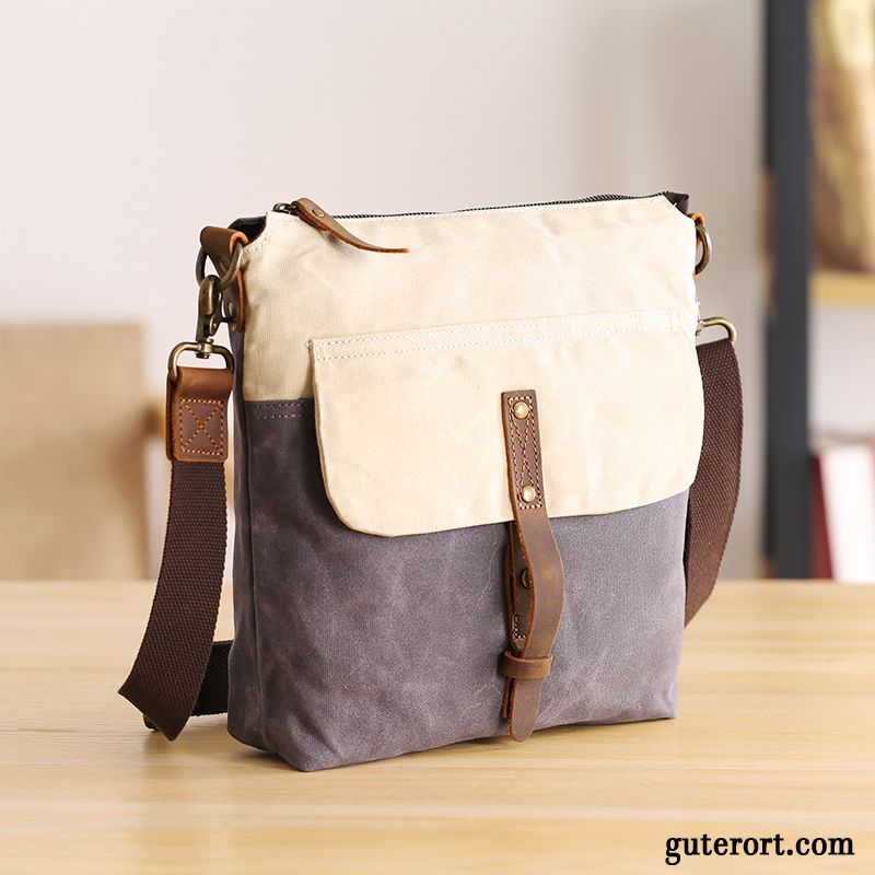 Umhängetaschen Herren Leinwand Mini Rucksack Kunst Wasserdicht Freizeit Grau