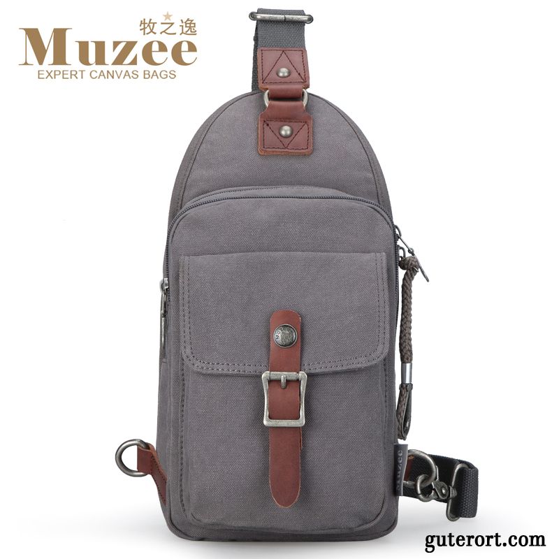 Umhängetaschen Herren Leinwand Mode Brusttasche Rucksack Gürteltasche Mini Hell