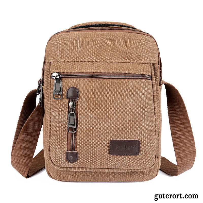 Umhängetaschen Herren Neu 2019 Mini Rucksack Leinwand Freizeit Grün