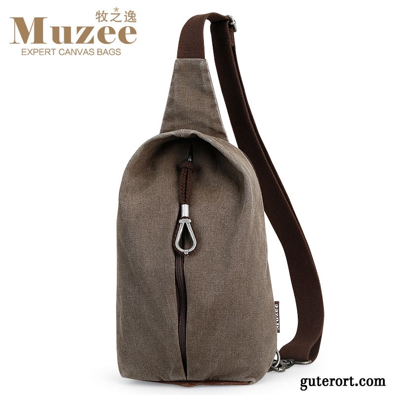 Umhängetaschen Herren Persönlichkeit Leinwand Mini Sport Retro Gürteltasche Schwarz Grau