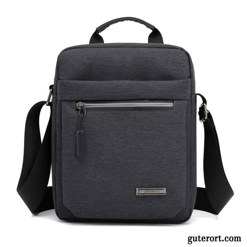 Umhängetaschen Herren Rucksack Leinwand Mini Handtasche Stoff Trend Grau