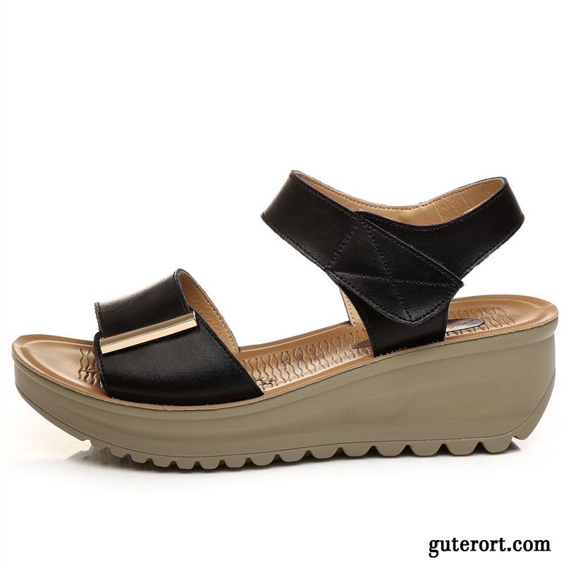 Weiße Damen Sandaletten Billig, Sandalen Schwarz Absatz Sandbeige