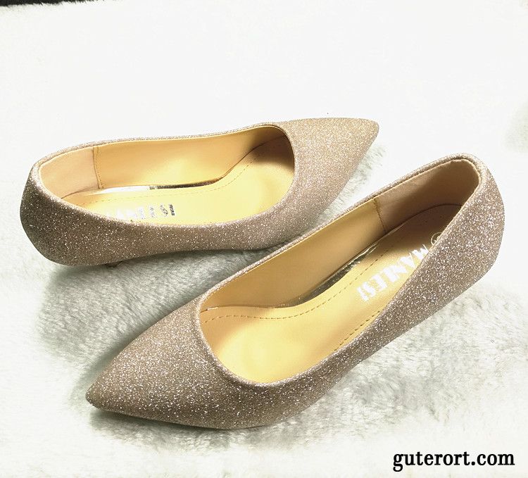 Weiße Stöckelschuhe Billig, Leder Pumps Beige Blond