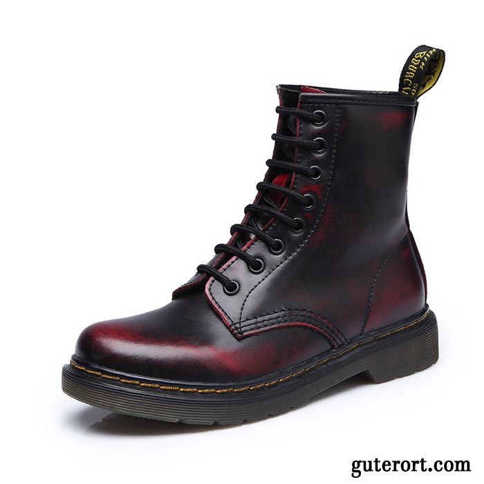 Winter Schnürstiefel Damen Billig, Schwarze Flache Meeresgrün