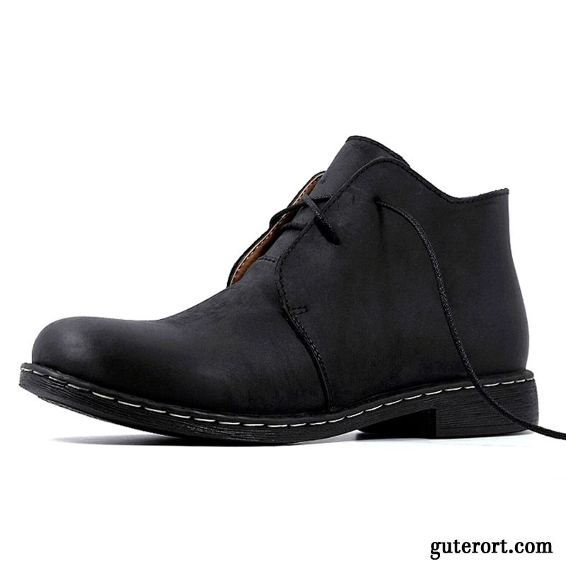 Winterstiefel Herren Reißverschluss Rosa, Schnürboots Herren Schwarz