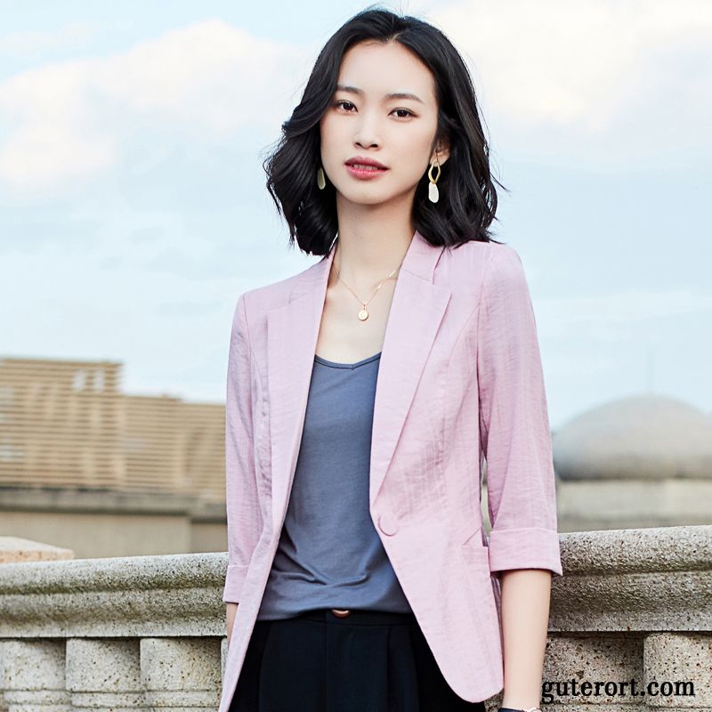 Blazer Damen Allgleiches Das Kostüm Mode Europa Temperament Freizeit Rosa