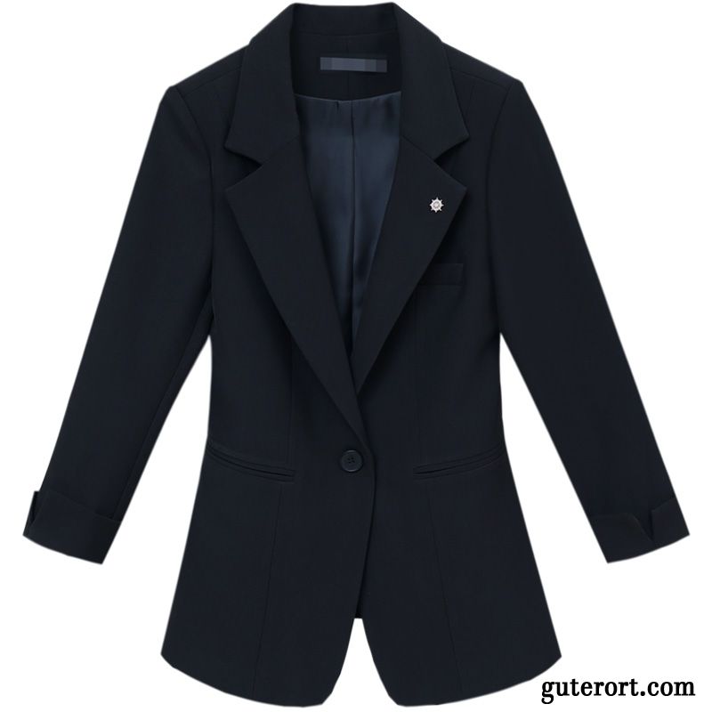 Blazer Damen Kurzer Absatz Neu Feder Mantel Überzieher Herbst Schwarz