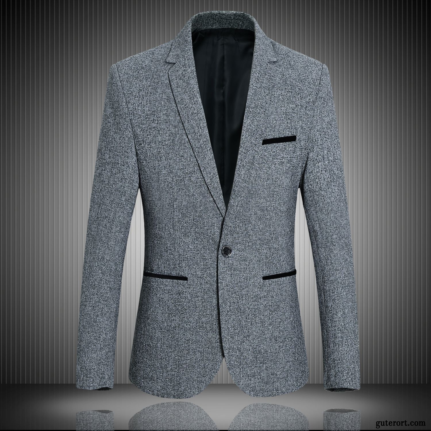 Blazer Herren Mantel Schlank Freizeit Überzieher Herbst Jugend Grau