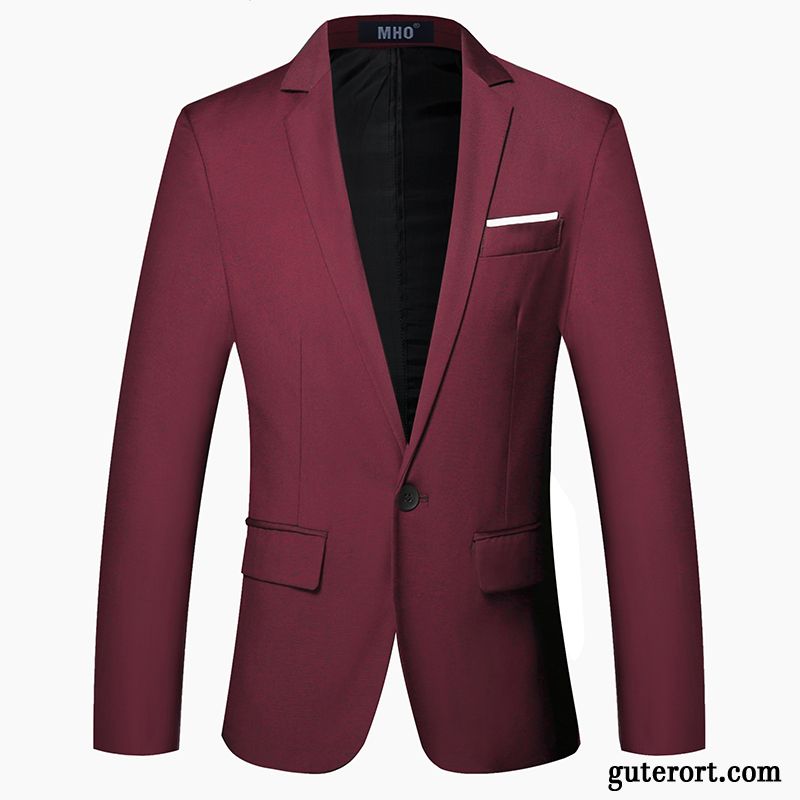 Blazer Herren Modern Rot, Slim Fit Anzüge Herren Kaufen