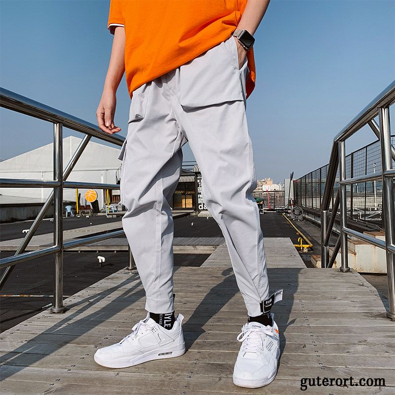 Cargohose Herren Freizeit Ultra Trend Werkzeugbau Sommer Dünn Grau