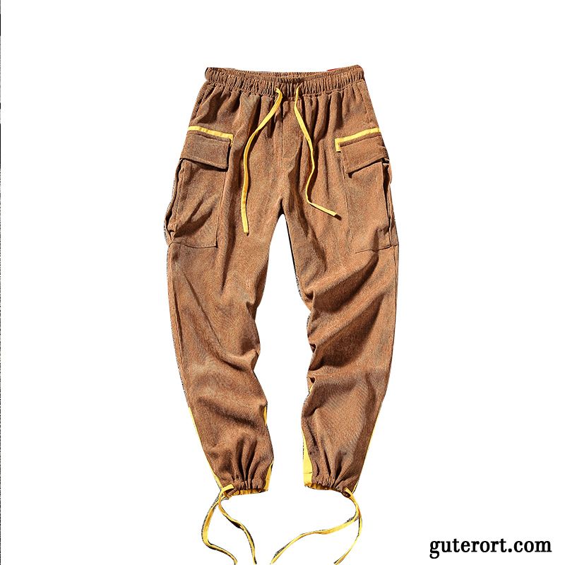 Cargohose Herren Große Größe Freizeit Gerade Spleißen Trend Werkzeugbau Karamell Farbe