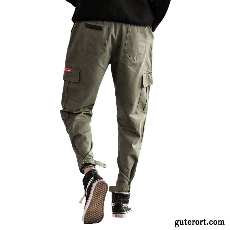 Cargohose Herren Lose Allgleiches Trend Sommer Europa Werkzeugbau Army Grün