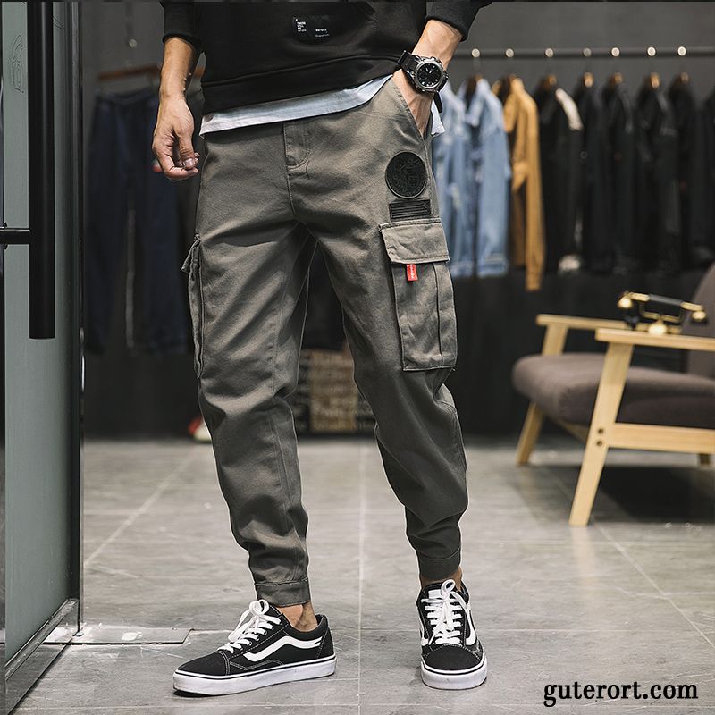 Cargohose Herren Lose Freizeit Trend Fett Europa Werkzeugbau Army Grün