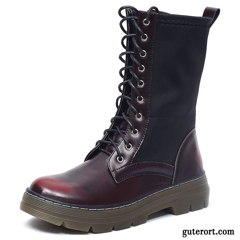 Damen Veloursleder Schwarz Grau, Damenstiefel Schwarz Schmaler Schaft Verkaufen