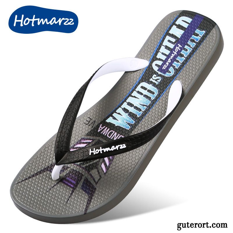 Flip Flops Herren Hausschuhe Persönlichkeit Neue Trend Europa Sandfarben Schwarz