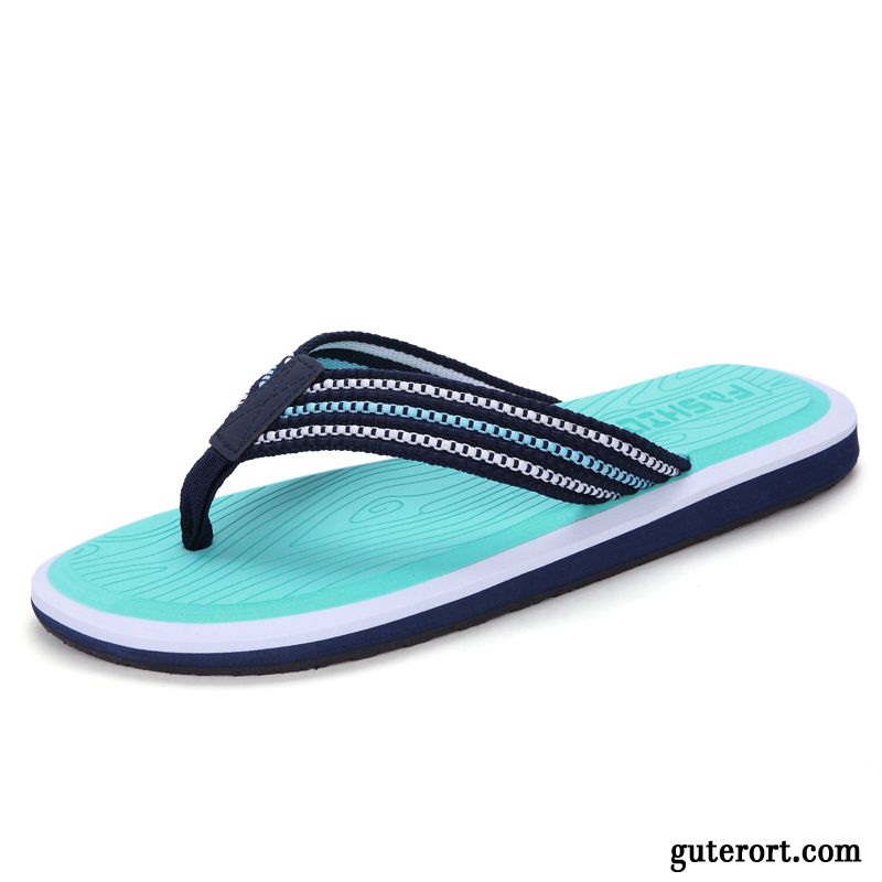 Flip Flops Herren Hausschuhe Rutschsicher Trend Persönlichkeit Sommer Große Größe Sandfarben Blau