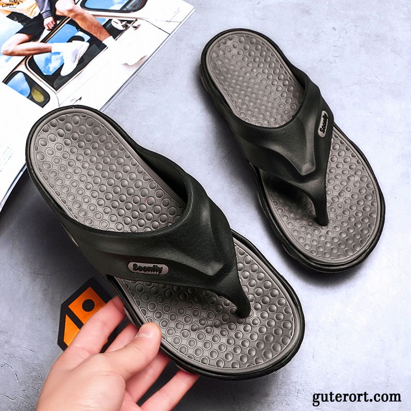 Flip Flops Herren Hausschuhe Sommer Trend England Sandalen Casual Sandfarben Schwarz