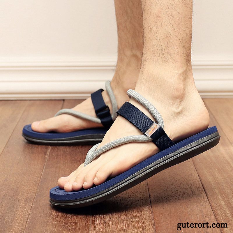 Flip Flops Herren Lovers Schuhe Sommer Mode Sandalen Europa Sandfarben Blau