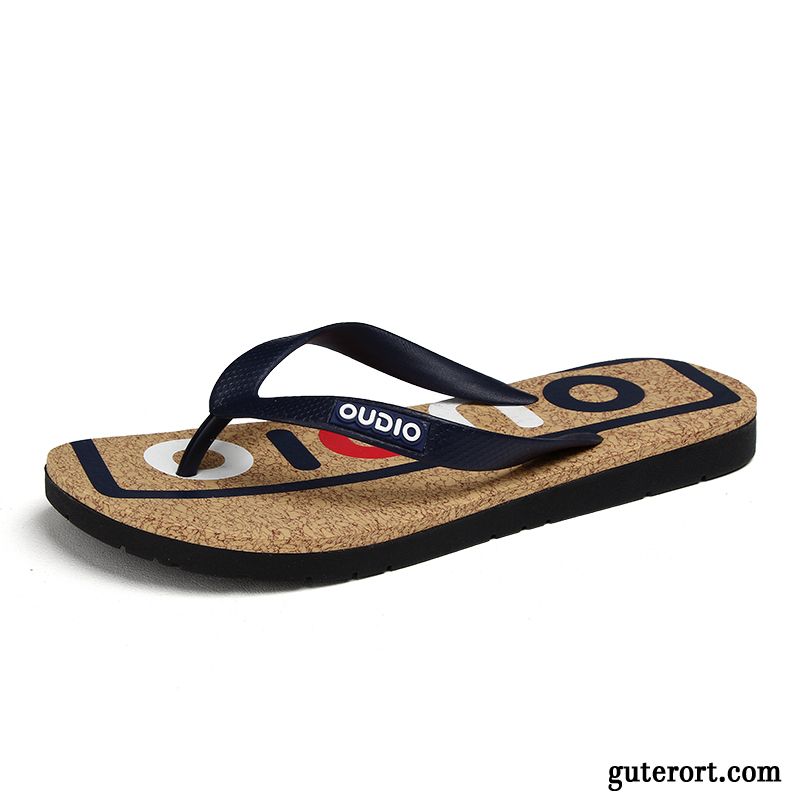 Flip Flops Herren Mode Trend Pantolette Straße Sommer Casual Sandfarben Schwarz