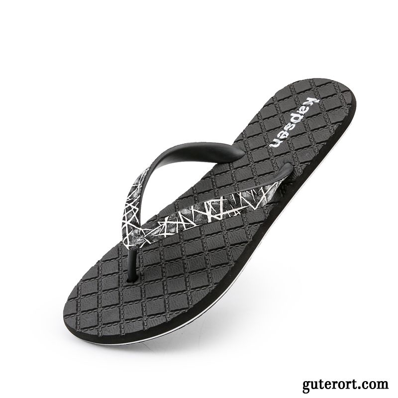 Flip Flops Herren Neue Trend Sandalen Persönlichkeit Rutschsicher Europa Sandfarben Schwarz