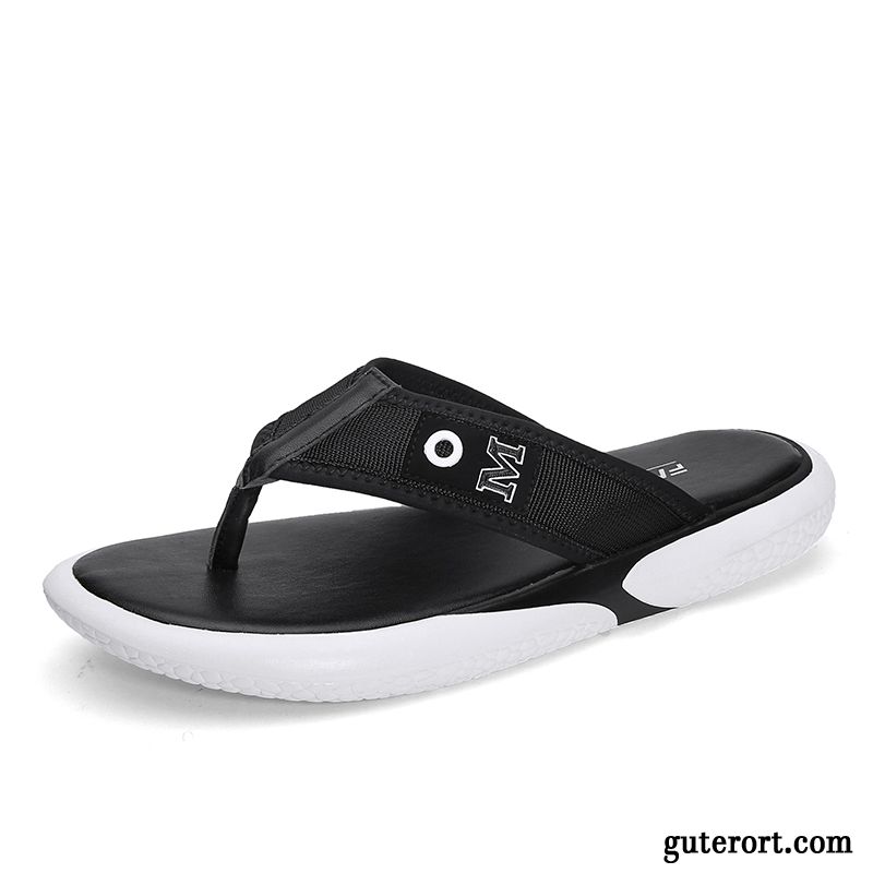 Flip Flops Herren Persönlichkeit Hausschuhe Europa Sommer Trend Mode Sandfarben Schwarz