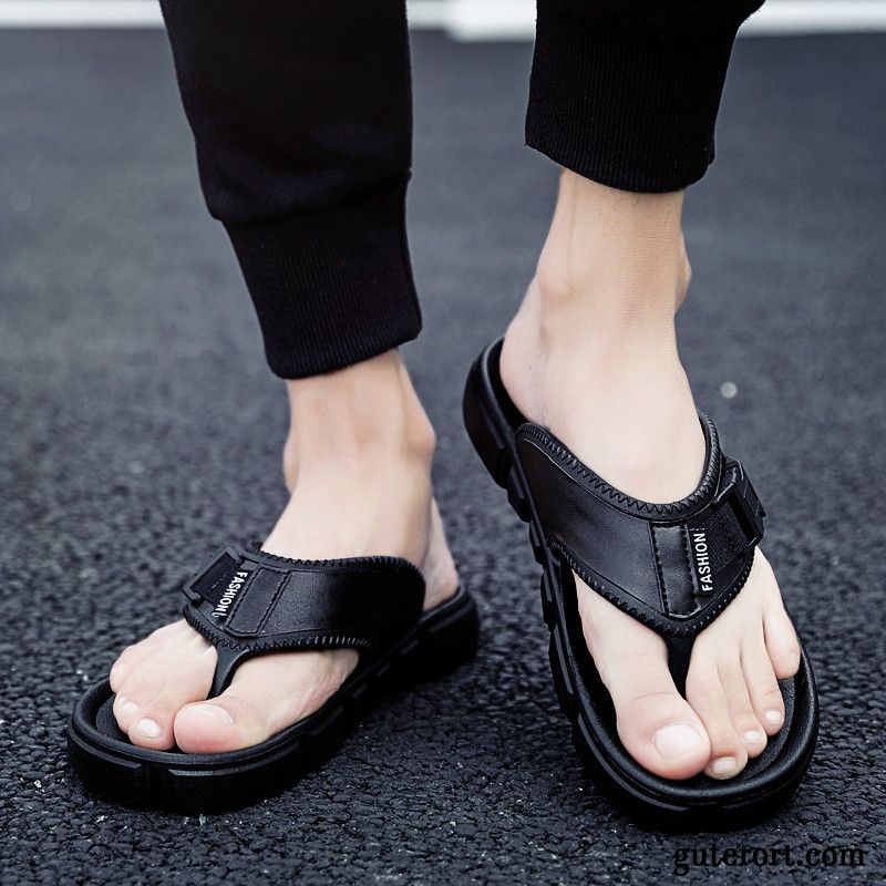 Flip Flops Herren Persönlichkeit Neue Schuhe Hausschuhe Sommer Sandalen Sandfarben Schwarz