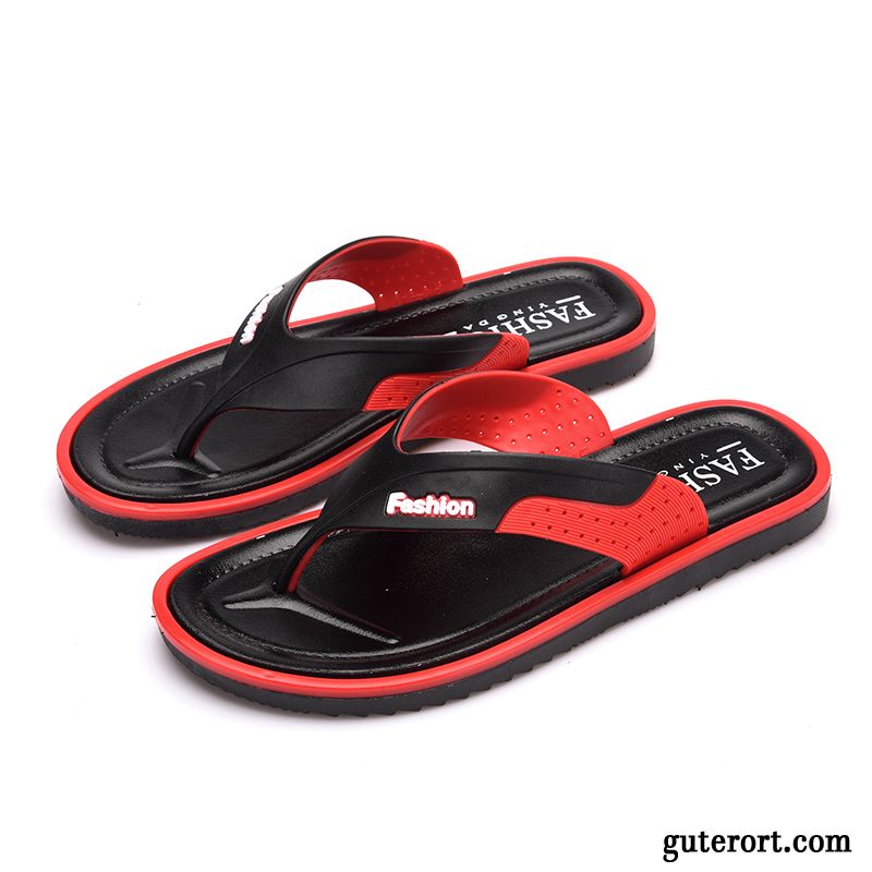 Flip Flops Herren Persönlichkeit Schüler Trend Sommer Schuhe Europa Sandfarben Rot