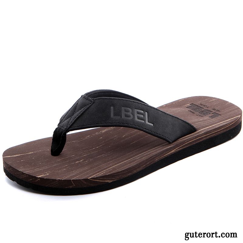 Flip Flops Herren Persönlichkeit Trend Gummi Sommer Schüler Casual Sandfarben Braun