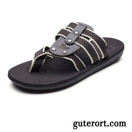 Flip Flops Herren Rutschsicher Neue Casual Sandalen Trend Hausschuhe Sandfarben Braun