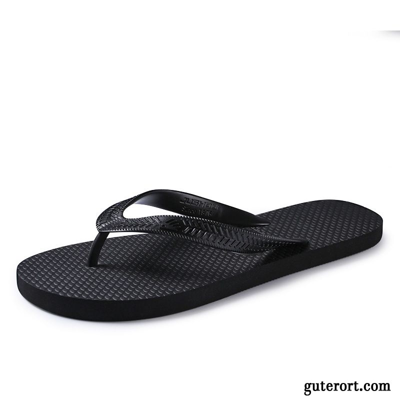 Flip Flops Herren Rutschsicher Pantolette Trend Mode Neue Europa Sandfarben Schwarz