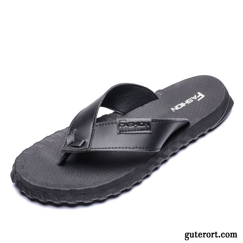 Flip Flops Herren Rutschsicher Trend Allgleiches Weiche Sohle Mode Neue Schwarz