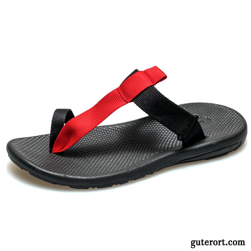 Flip Flops Herren Schüler Gummi Persönlichkeit Trend Mode Sandalen Sandfarben Schwarz