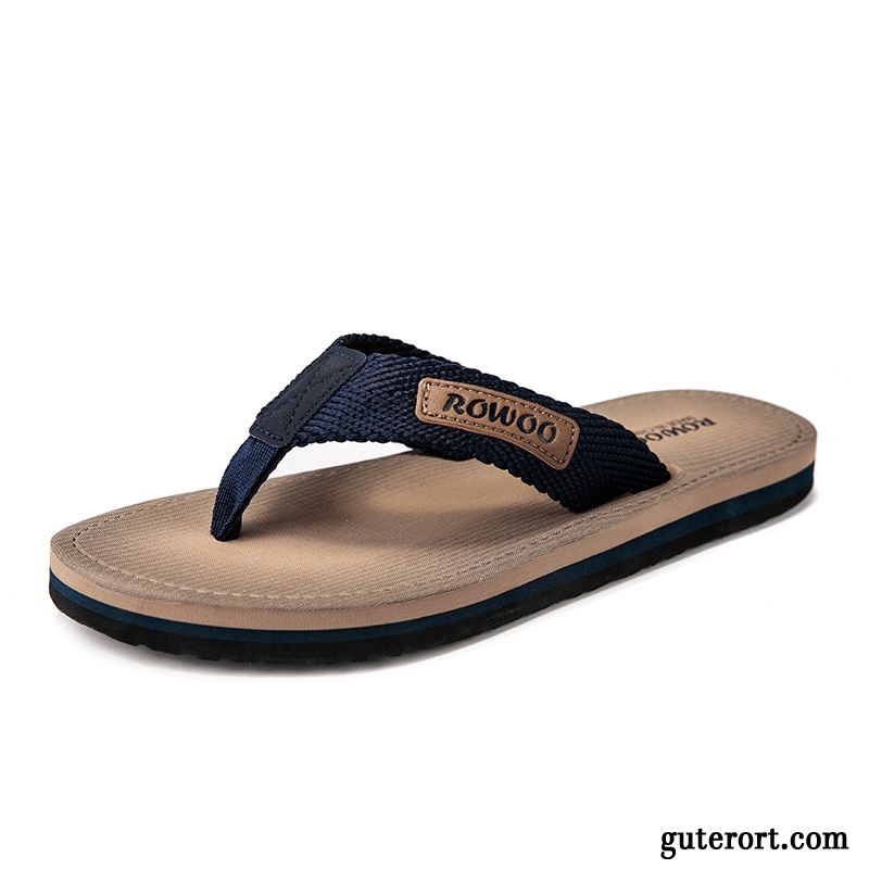 Flip Flops Herren Sommer Neue Rutschsicher Hausschuhe Mode Trend Sandfarben Braun