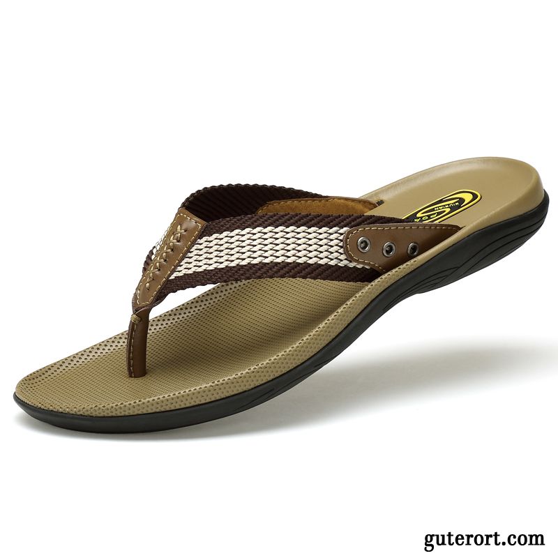 Flip Flops Herren Weiche Sohle Hausschuhe Neue Trend Große Größe Sommer Braun