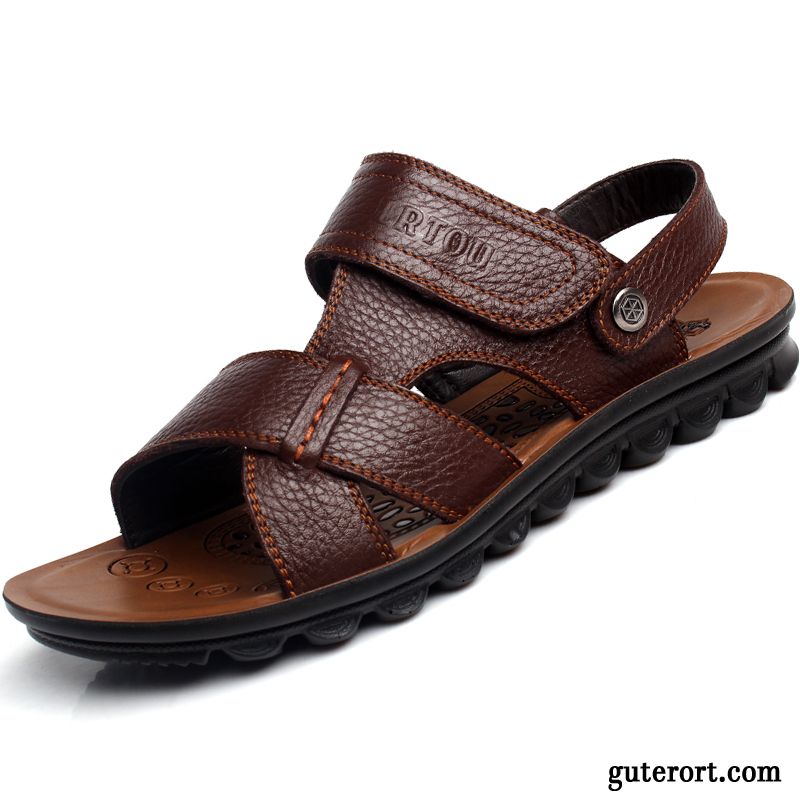 Günstige Herren Sandalen, Sandalen Keilabsatz Olivgrün