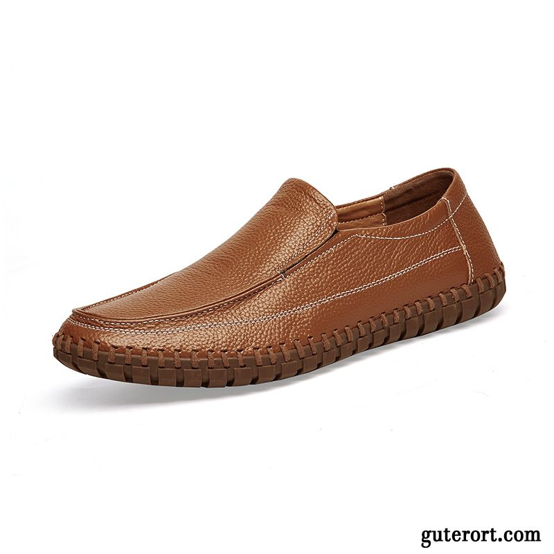 Halbschuhe Herren Faul Neue Slip-on Tuch Schuhe Herbst Braun