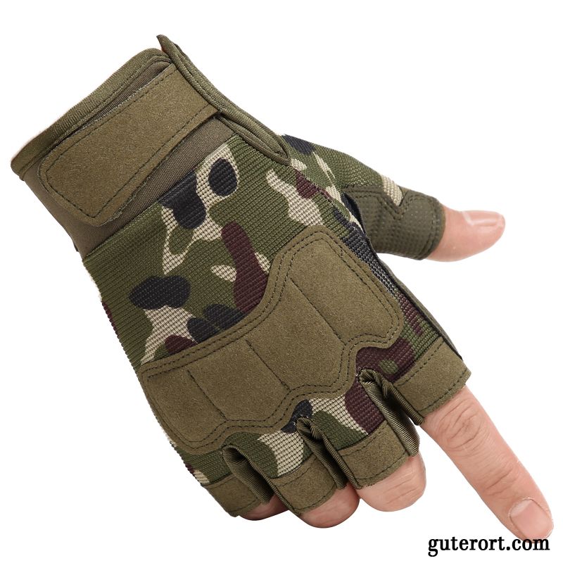 Handschuhe Herren Halber Finger Wander Rutschfest Taktiken Outdoor Sommer Camouflage