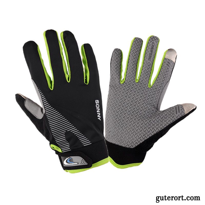 Handschuhe Herren Outdoor Rutschfest Wander Sport Fitness Spazieren Grün Schwarz