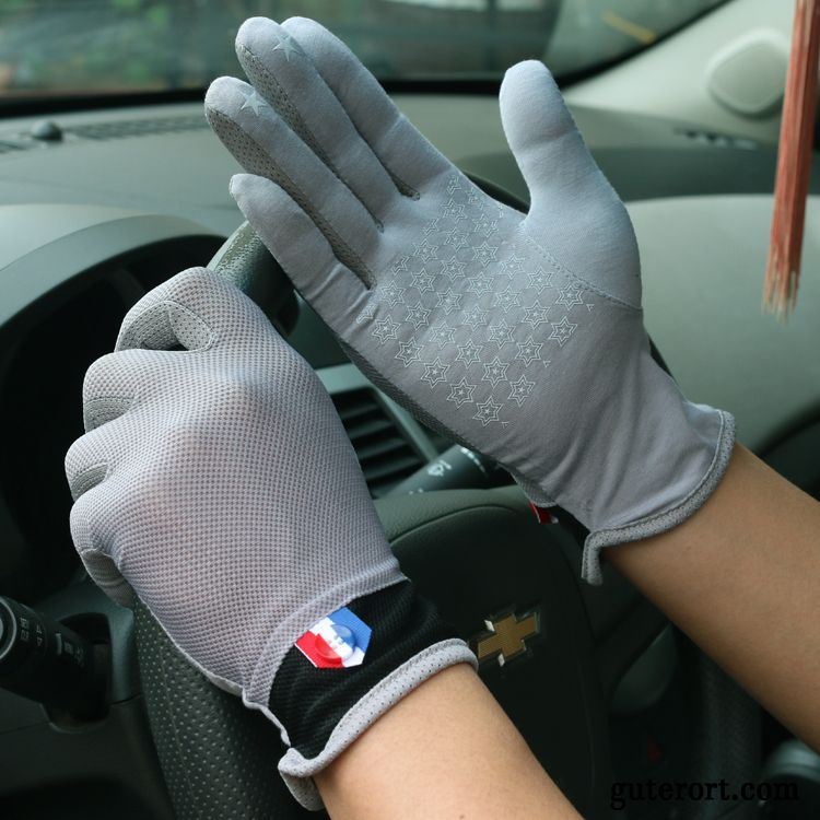 Handschuhe Herren Telefon Sommer Rutschfest Fahren Schlank Sonnenschutz Grau